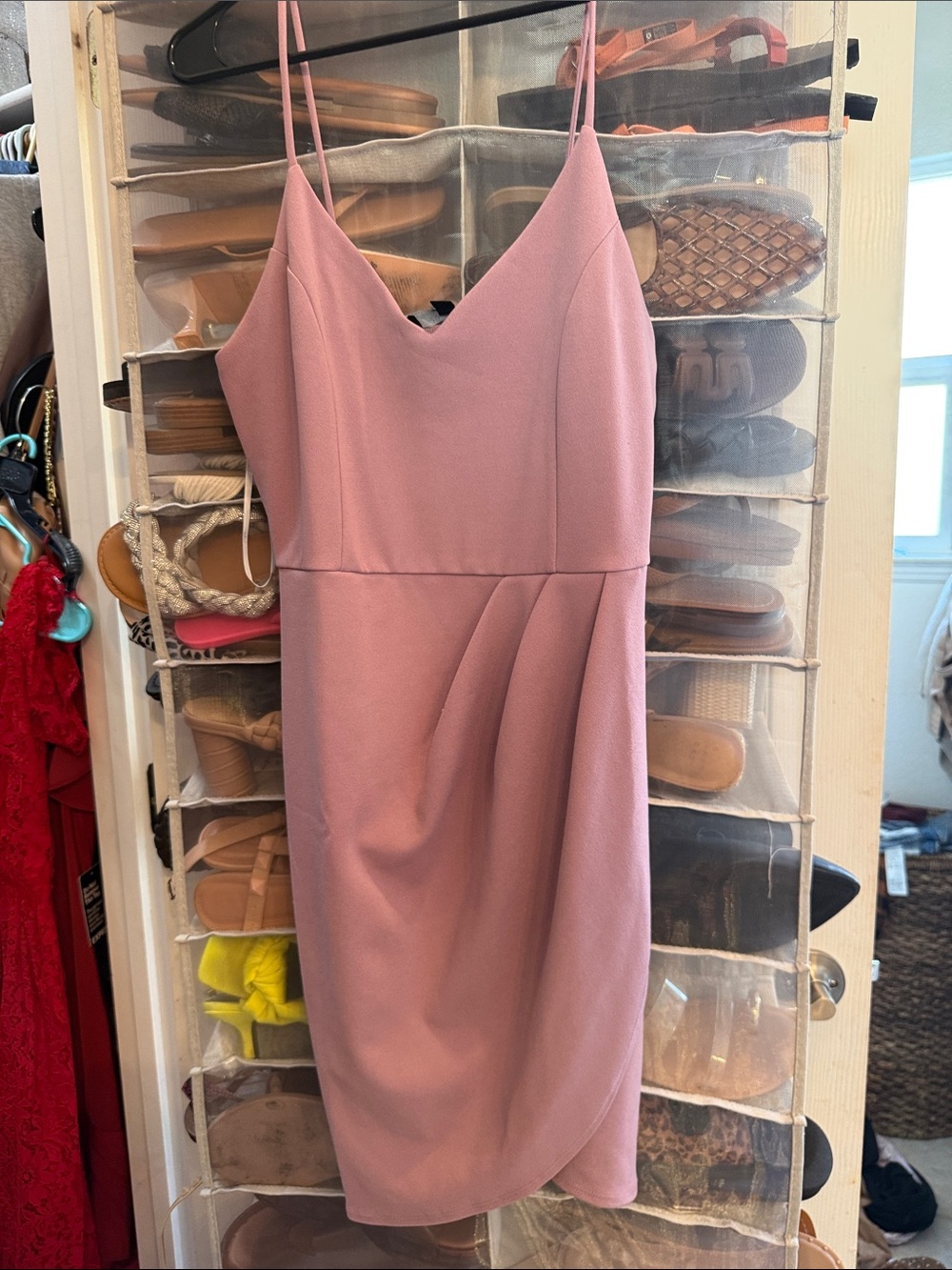 Lulu's Dusty Rose Spaghetti Strap Midi Dress